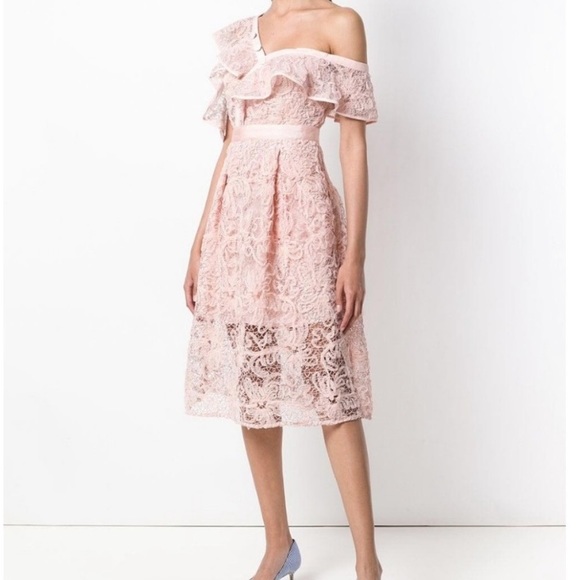 Self-Portrait Dresses & Skirts - NWT Self Portrait Off Shoulder Mesh Dress US8
